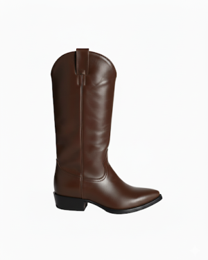 bota vaquera lisa alta coffee brown