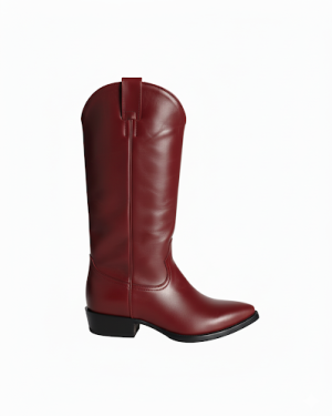 bota vaquera lisa alta dark red
